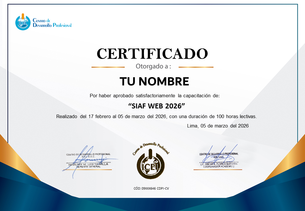 Certificado SIAF WEB 2026 (frontal)